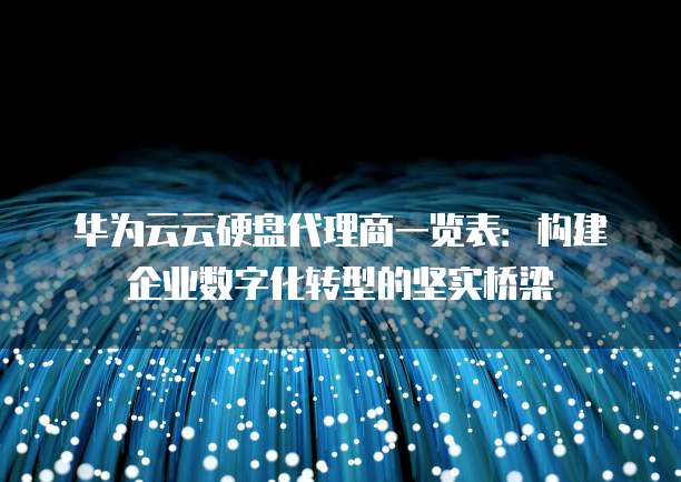 华为云云硬盘代理商一览表：构建企业数字化转型的坚实桥梁