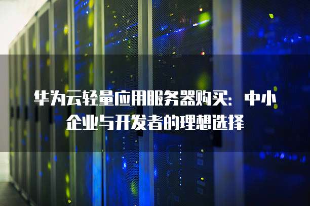 华为云轻量应用服务器购买:中小企业与开发者的理想选择