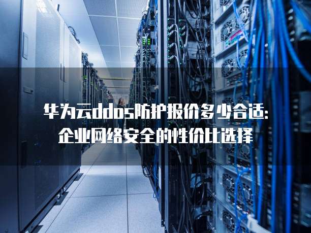 华为云ddos防护报价多少合适:企业网络安全的性价比选择