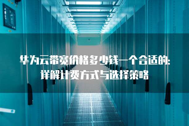 华为云带宽价格多少钱一个合适的:详解计费方式与选择策略