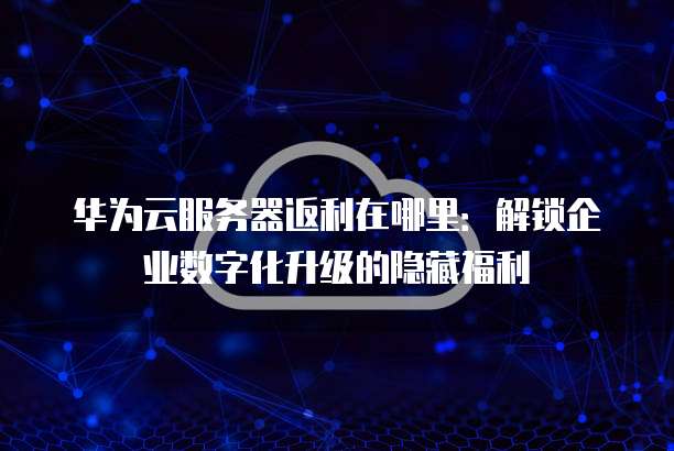 华为云服务器返利在哪里:解锁企业数字化升级的隐藏福利