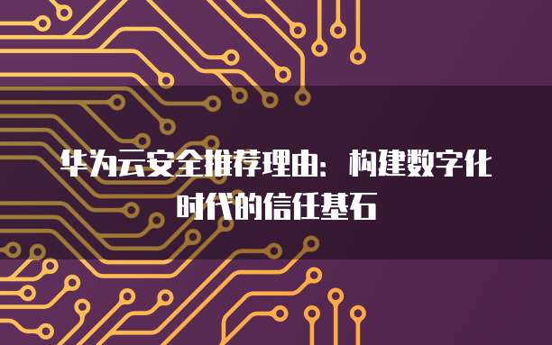 华为云安全推荐理由：构建数字化时代的信任基石