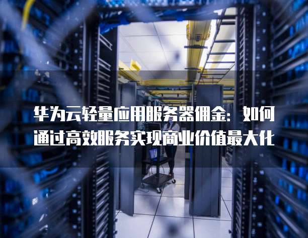 华为云轻量应用服务器佣金:如何通过高效服务实现商业价值最大化