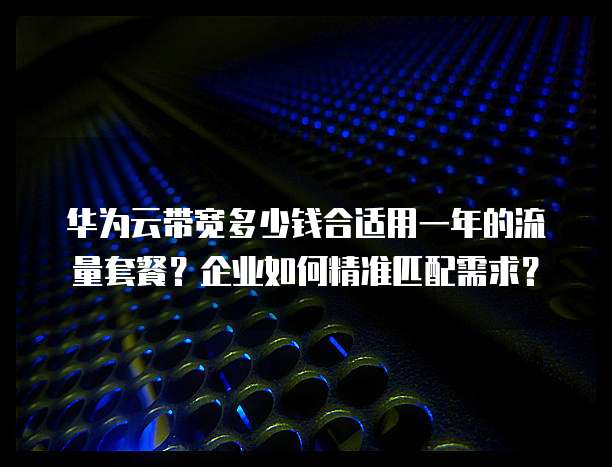 华为云带宽多少钱合适用一年的流量套餐?企业如何精准匹配需求?