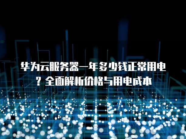 华为云服务器一年多少钱正常用电?全面解析价格与用电成本