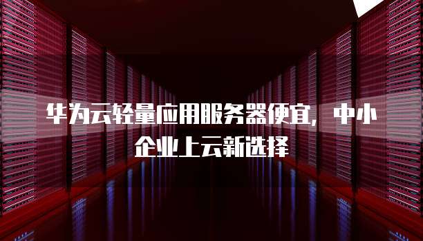 华为云轻量应用服务器便宜，中小企业上云新选择