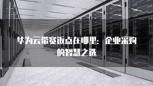 华为云带宽返点在哪里:企业采购的智慧之选