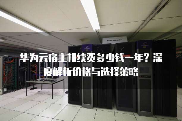 华为云宿主机续费多少钱一年?深度解析价格与选择策略