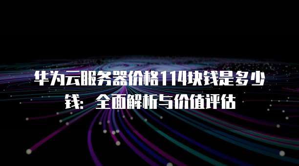 华为云服务器价格114块钱是多少钱：全面解析与价值评估
