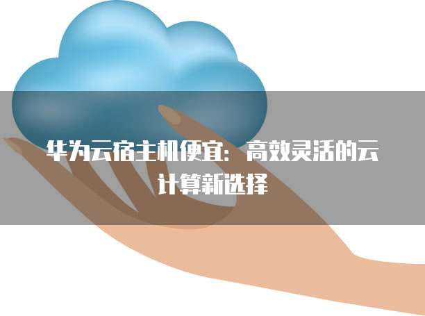 华为云宿主机便宜:高效灵活的云计算新选择