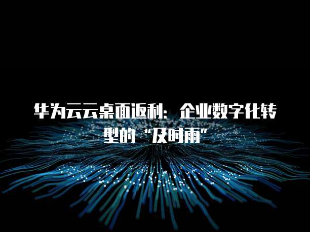 华为云云桌面返利:企业数字化转型的“及时雨”