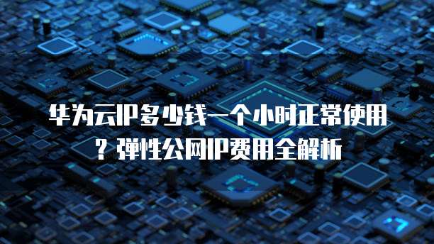 华为云IP多少钱一个小时正常使用？弹性公网IP费用全解析