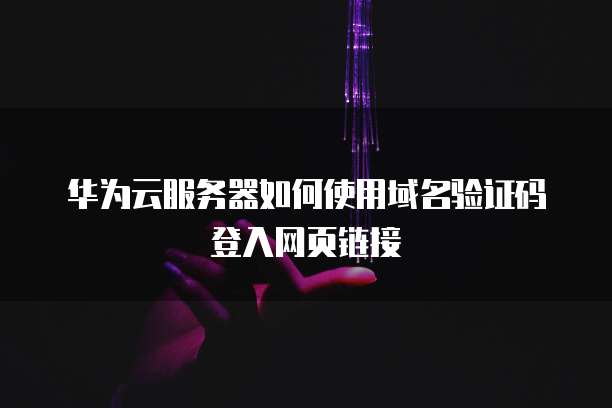 华为云服务器如何使用域名验证码登入网页链接