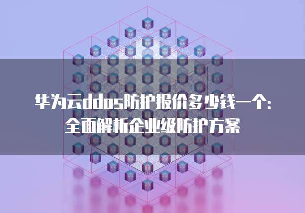 华为云ddos防护报价多少钱一个:全面解析企业级防护方案