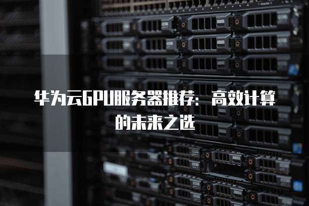 华为云GPU服务器推荐：高效计算的未来之选