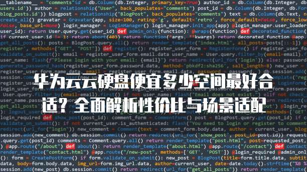 华为云云硬盘便宜多少空间最好合适?全面解析性价比与场景适配