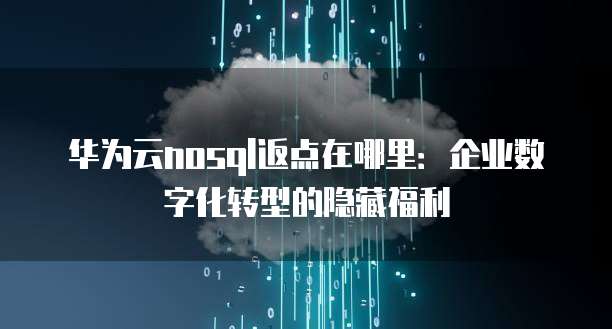 华为云nosql返点在哪里:企业数字化转型的隐藏福利