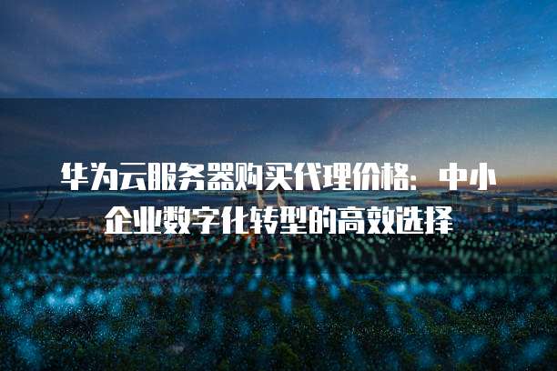 华为云服务器购买代理价格:中小企业数字化转型的高效选择