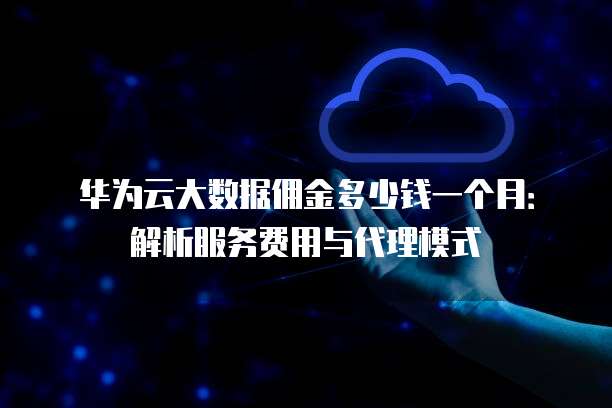 华为云大数据佣金多少钱一个月:解析服务费用与代理模式