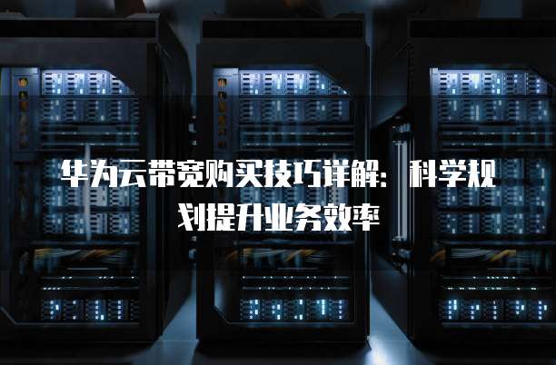 华为云带宽购买技巧详解:科学规划提升业务效率