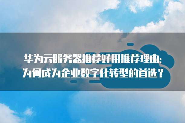华为云服务器推荐好用推荐理由:为何成为企业数字化转型的首选?