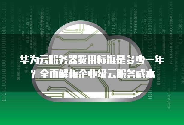 华为云服务器费用标准是多少一年?全面解析企业级云服务成本