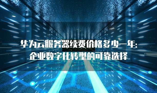 华为云服务器续费价格多少一年:企业数字化转型的可靠选择