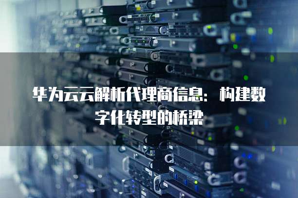 华为云云解析代理商信息：构建数字化转型的桥梁