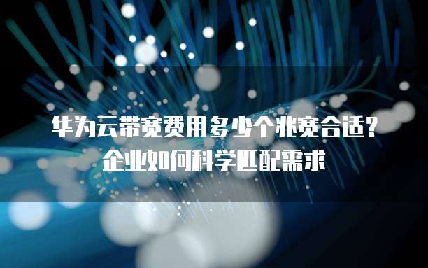 华为云带宽费用多少个兆宽合适?企业如何科学匹配需求