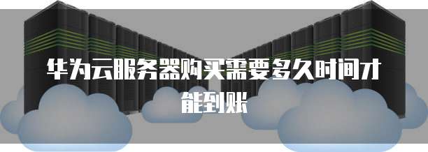 华为云服务器购买需要多久时间才能到账