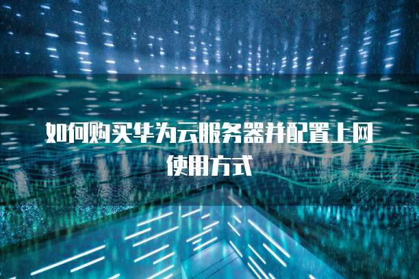 如何购买华为云服务器并配置上网使用方式