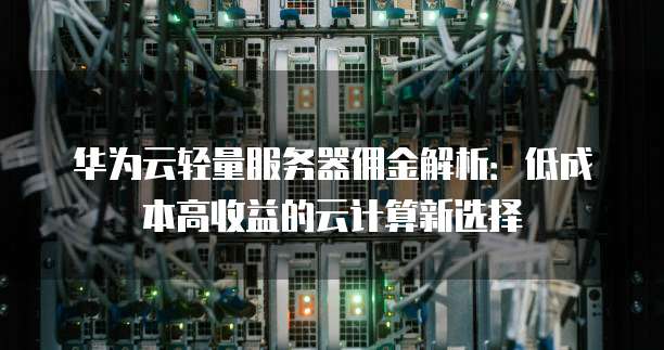 华为云轻量服务器佣金解析:低成本高收益的云计算新选择