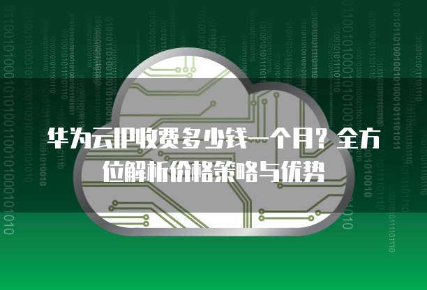 华为云IP收费多少钱一个月？全方位解析价格策略与优势