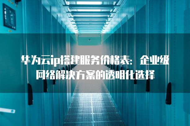 华为云ip搭建服务价格表:企业级网络解决方案的透明化选择