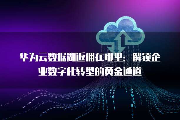 华为云数据湖返佣在哪里:解锁企业数字化转型的黄金通道