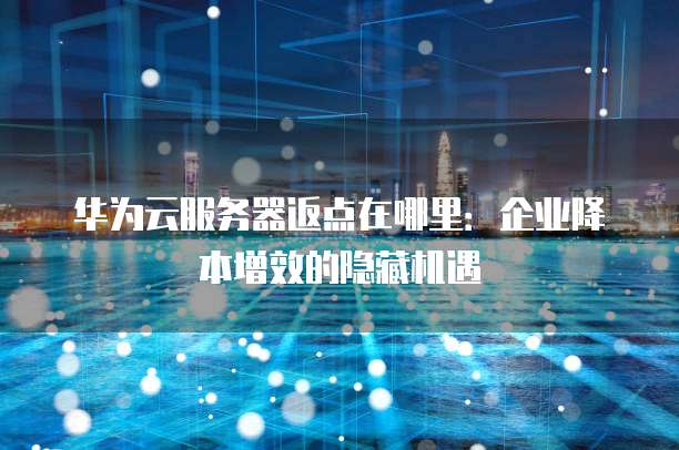 华为云服务器返点在哪里:企业降本增效的隐藏机遇