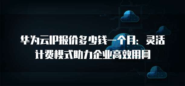 华为云IP报价多少钱一个月:灵活计费模式助力企业高效用网