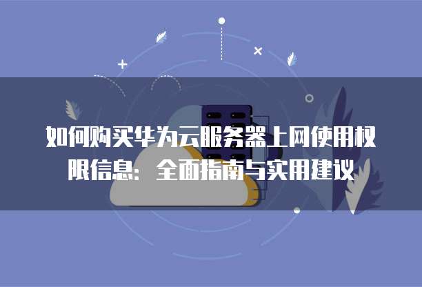 如何购买华为云服务器上网使用权限信息：全面指南与实用建议