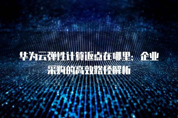 华为云弹性计算返点在哪里:企业采购的高效路径解析