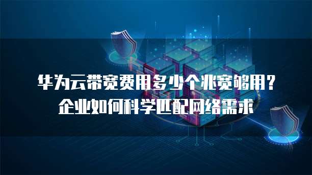 华为云带宽费用多少个兆宽够用?企业如何科学匹配网络需求