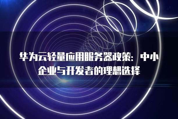 华为云轻量应用服务器政策:中小企业与开发者的理想选择