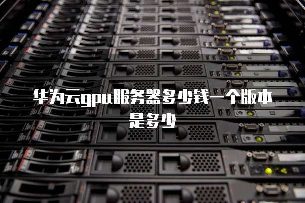 华为云gpu服务器多少钱一个版本是多少