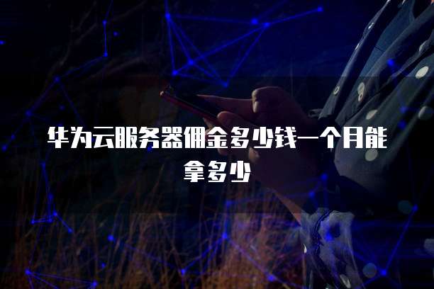 华为云服务器佣金多少钱一个月能拿多少