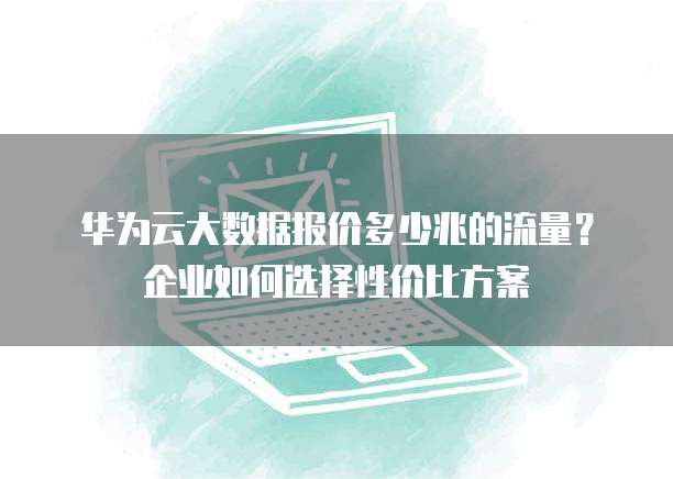 华为云大数据报价多少兆的流量?企业如何选择性价比方案