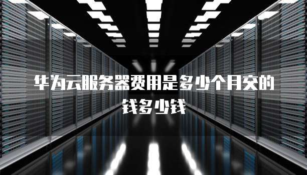 华为云服务器费用是多少个月交的钱多少钱
