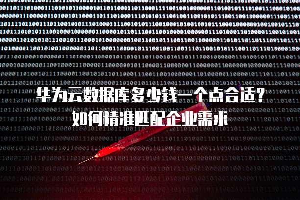 华为云数据库多少钱一个点合适?如何精准匹配企业需求