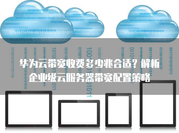 华为云带宽收费多少兆合适?解析企业级云服务器带宽配置策略