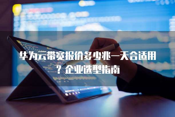 华为云带宽报价多少兆一天合适用？企业选型指南