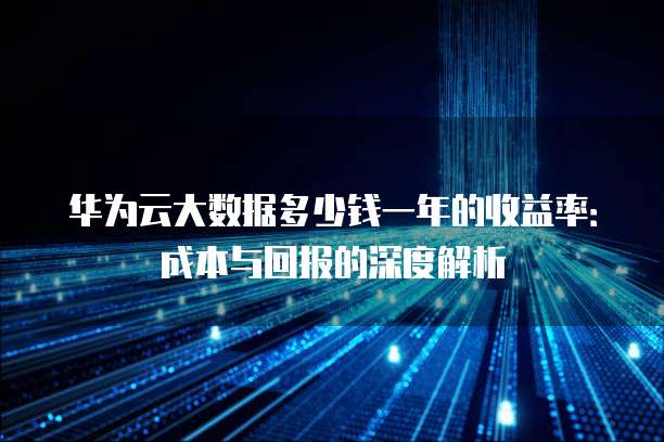 华为云大数据多少钱一年的收益率：成本与回报的深度解析