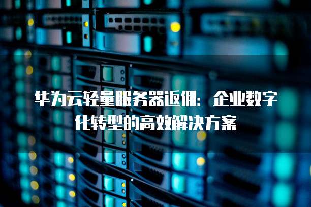 华为云轻量服务器返佣:企业数字化转型的高效解决方案